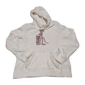 Pink Panther Hoodie Pullover Sweater Embroidered Womens L Pink EUC